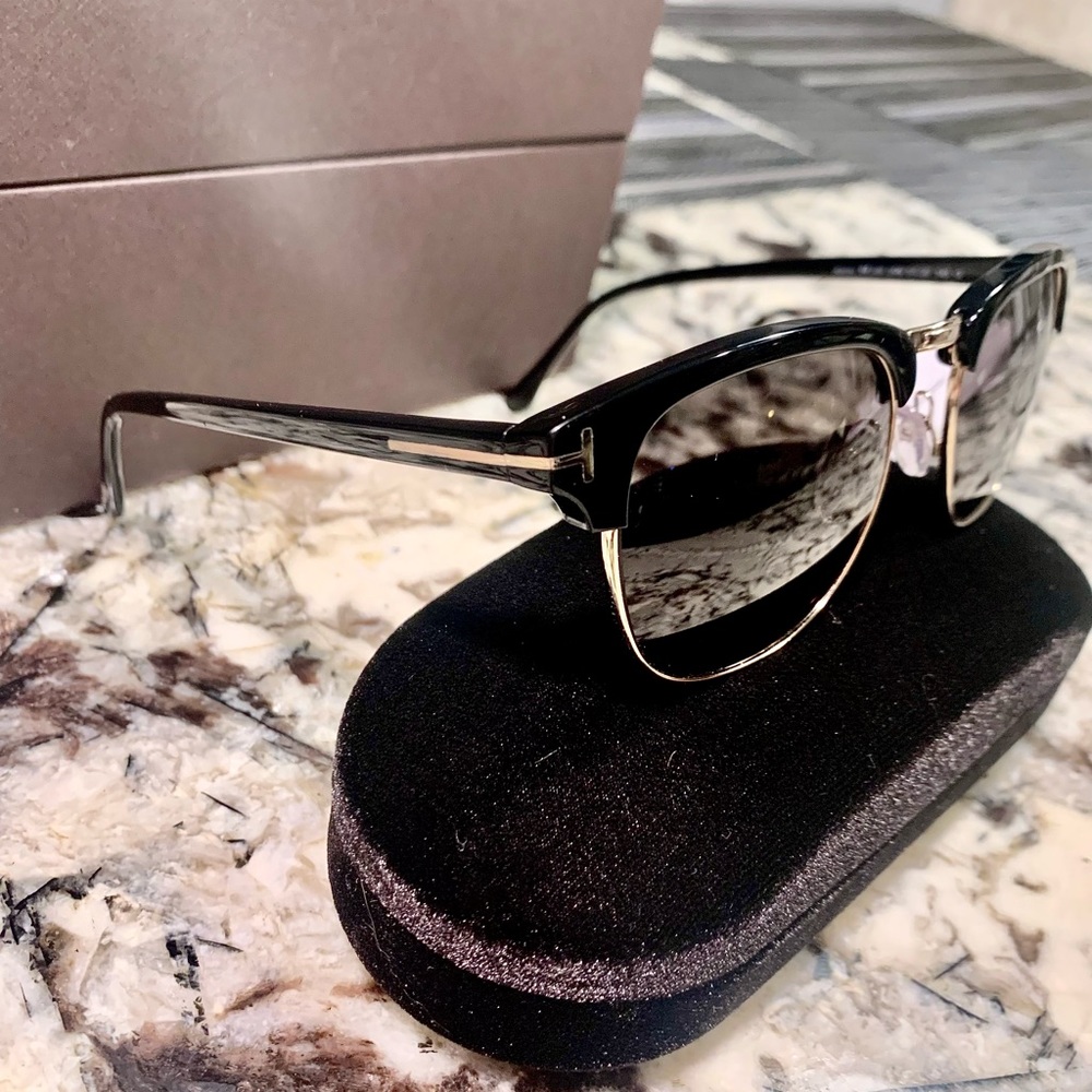 Tom Ford Henry24805n Gold/black Clubmaster Glasses - Picture 4 of 9